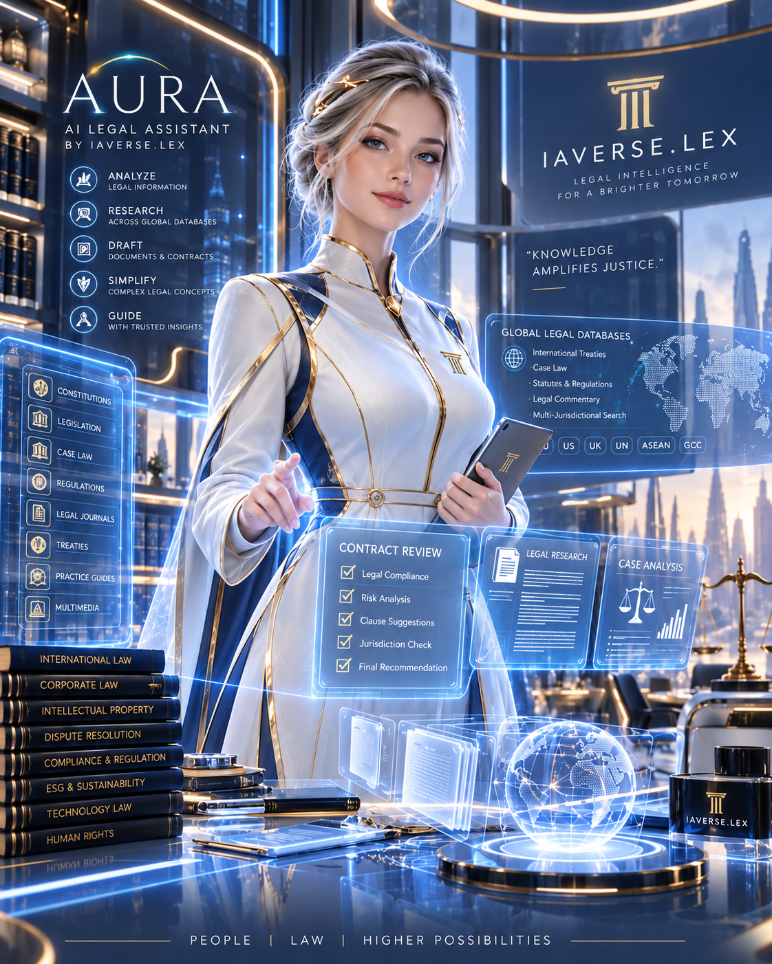 AURA, a assistente de IA jurídica do IAVERSE.LEX